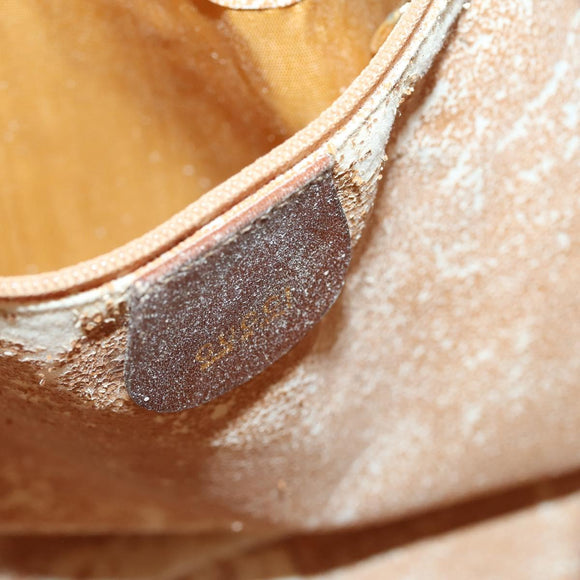 GUCCI Bamboo Hand Bag Leather 2way Brown Gold 001 1577 3754 Auth 153052