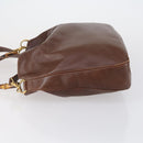 GUCCI Bamboo Hand Bag Leather 2way Brown Gold 001 1577 3754 Auth 153052-5