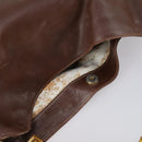 GUCCI Bamboo Hand Bag Leather 2way Brown Gold 001 1577 3754 Auth 153052-6