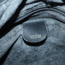 GUCCI Bamboo Shoulder Bag Leather 2way Black Gold 001 1638 Auth 153053-19