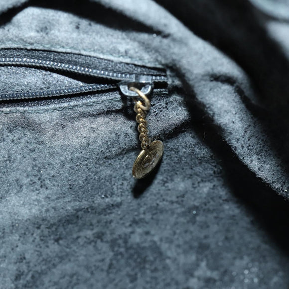 GUCCI Bamboo Shoulder Bag Leather 2way Black Gold 001 1638 Auth 153053