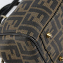 FENDI Zucca Canvas Hand Bag Black Brown Auth 153055-15