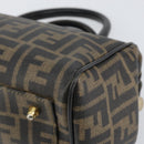 FENDI Zucca Canvas Hand Bag Black Brown Auth 153055-16