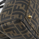 FENDI Zucca Canvas Hand Bag Black Brown Auth 153055-17
