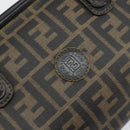 FENDI Zucca Canvas Hand Bag Black Brown Auth 153055-18