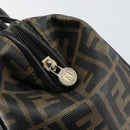 FENDI Zucca Canvas Hand Bag Black Brown Auth 153055-20