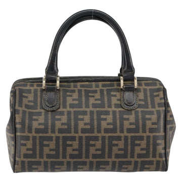 FENDI Zucca Canvas Hand Bag Black Brown Auth 153055 - 0