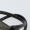 FENDI Zucca Canvas Hand Bag Black Brown Auth 153055-14