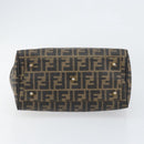 FENDI Zucca Canvas Hand Bag Black Brown Auth 153055-5