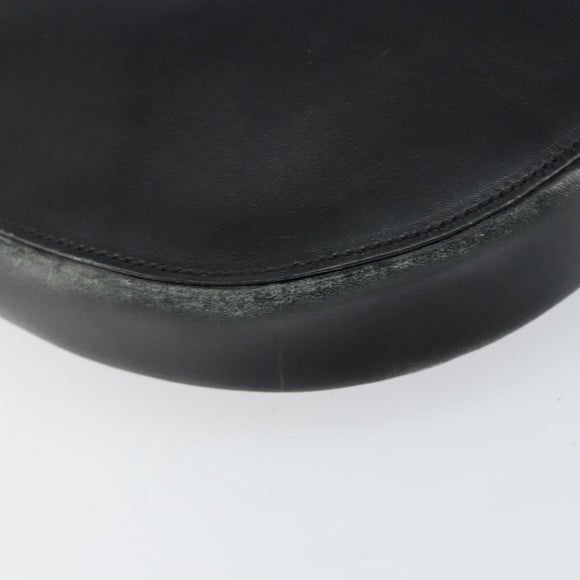 PRADA Shoulder Bag Leather Black Silver Auth 153057