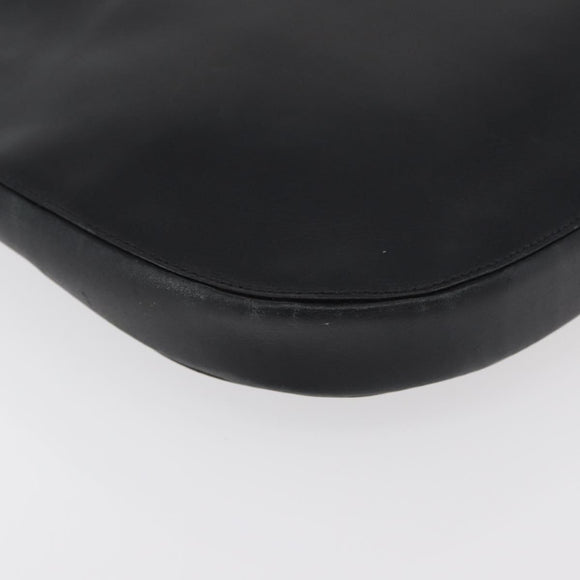 PRADA Shoulder Bag Leather Black Silver Auth 153057