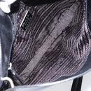 PRADA Shoulder Bag Leather Black Silver Auth 153057-10