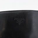 PRADA Shoulder Bag Leather Black Silver Auth 153057-18