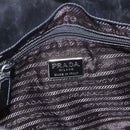 PRADA Shoulder Bag Leather Black Silver Auth 153057-19