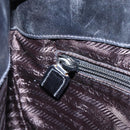 PRADA Shoulder Bag Leather Black Silver Auth 153057-20