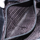 PRADA Shoulder Bag Leather Black Silver Auth 153057-11