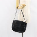PRADA Shoulder Bag Leather Black Silver Auth 153057-21