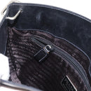 PRADA Shoulder Bag Leather Black Silver Auth 153057-21