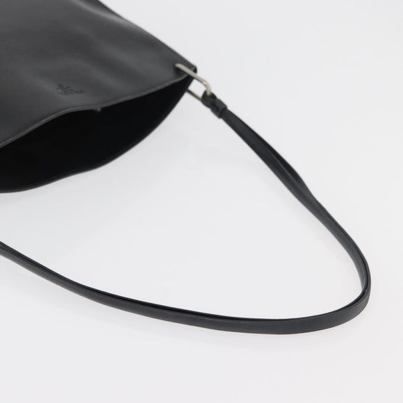 PRADA Shoulder Bag Leather Black Silver Auth 153057