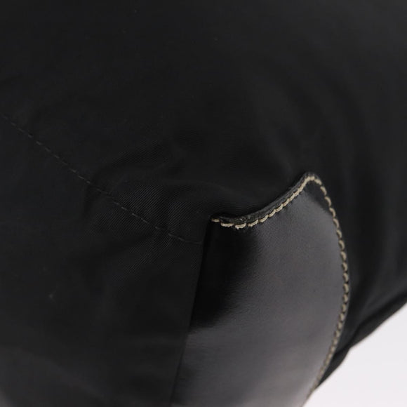 PRADA Shoulder Bag Nylon Black Silver Auth 153058