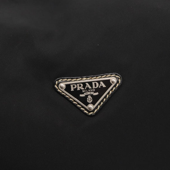 PRADA Shoulder Bag Nylon Black Silver Auth 153058