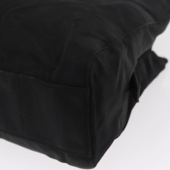 PRADA Chain Shoulder Bag Nylon Black Silver Auth 153059