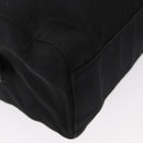 PRADA Chain Shoulder Bag Nylon Black Silver Auth 153059-15