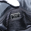PRADA Chain Shoulder Bag Nylon Black Silver Auth 153059-10