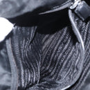 PRADA Chain Shoulder Bag Nylon Black Silver Auth 153059-26