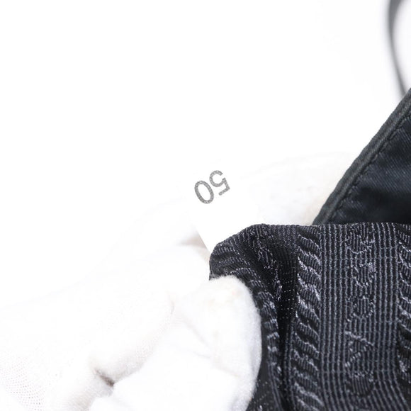 PRADA Chain Shoulder Bag Nylon Black Silver Auth 153059