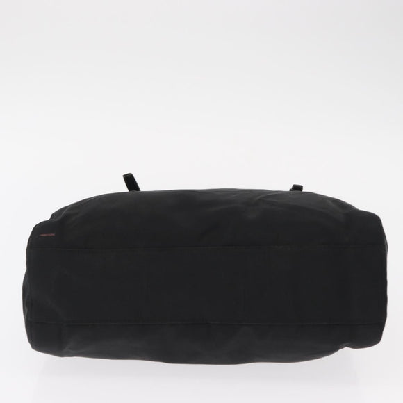 PRADA Chain Shoulder Bag Nylon Black Silver Auth 153059