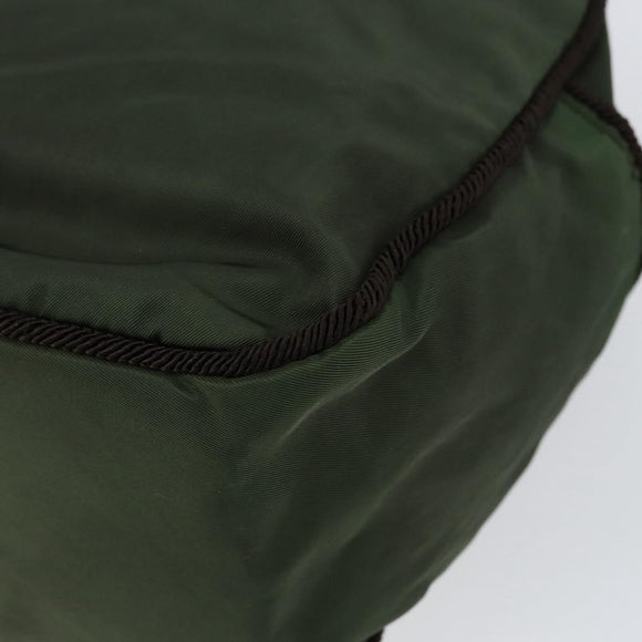 PRADA Hand Bag Nylon Green Auth 153060