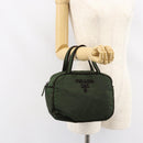 PRADA Hand Bag Nylon Green Auth 153060-22