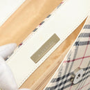 BURBERRY Nova Check Shoulder Bag Canvas White Silver Auth 153062-11