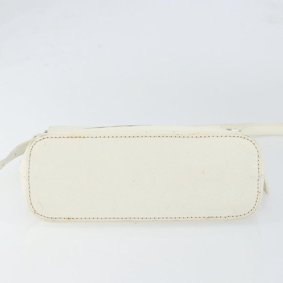 BURBERRY Nova Check Shoulder Bag Canvas White Silver Auth 153062