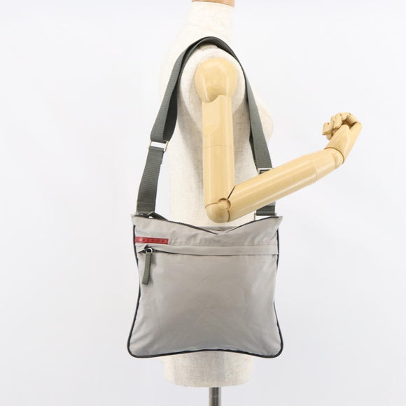 PRADA Sports Shoulder Bag Nylon Gray Auth 153063