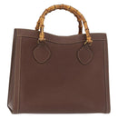 GUCCI Bamboo Tote Bag Leather Brown Gold 002 2853 0260 0 Auth 153064-1