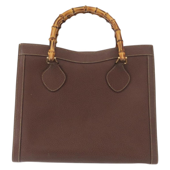 GUCCI Bamboo Tote Bag Leather Brown Gold 002 2853 0260 0 Auth 153064