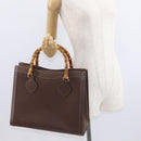 GUCCI Bamboo Tote Bag Leather Brown Gold 002 2853 0260 0 Auth 153064-21