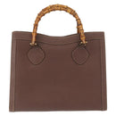 GUCCI Bamboo Tote Bag Leather Brown Gold 002 2853 0260 0 Auth 153064-2