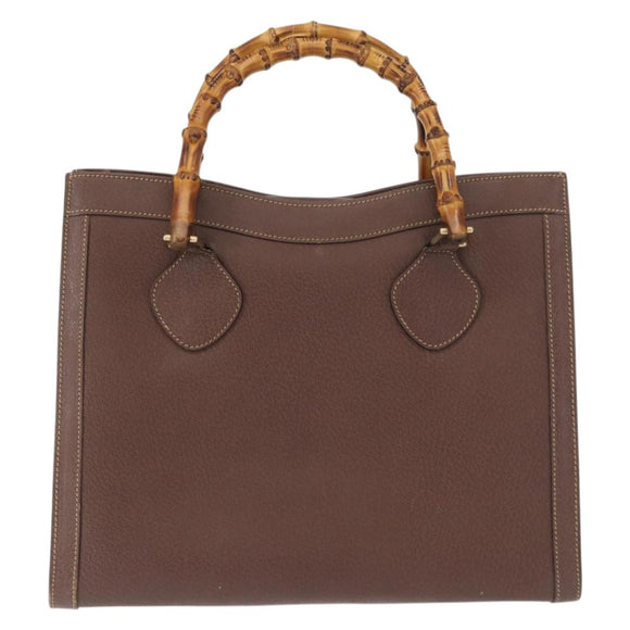 GUCCI Bamboo Tote Bag Leather Brown Gold 002 2853 0260 0 Auth 153064