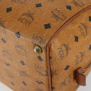 MCM Logogram Vicetos Boston Bag PVC Leather Brown Gold Auth 153065-10