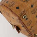 MCM Logogram Vicetos Boston Bag PVC Leather Brown Gold Auth 153065-11