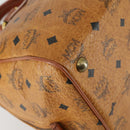 MCM Logogram Vicetos Boston Bag PVC Leather Brown Gold Auth 153065-13