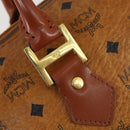 MCM Logogram Vicetos Boston Bag PVC Leather Brown Gold Auth 153065-14