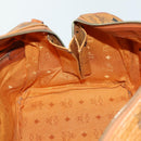 MCM Logogram Vicetos Boston Bag PVC Leather Brown Gold Auth 153065-17