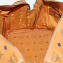 MCM Logogram Vicetos Boston Bag PVC Leather Brown Gold Auth 153065-18