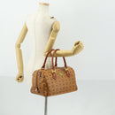 MCM Logogram Vicetos Boston Bag PVC Leather Brown Gold Auth 153065-22
