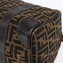 FENDI Zucca Canvas Hand Bag Vintage Black Brown Auth 153066-10