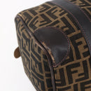 FENDI Zucca Canvas Hand Bag Vintage Black Brown Auth 153066-11